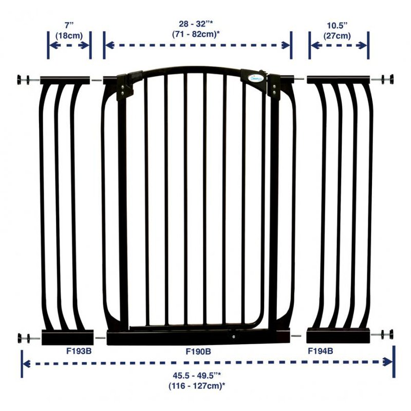 Dreambaby - Rozszerzenie bramki bezpiecz.Chelsea-18cm(wys. 1m)-czarne(brąz.karton)