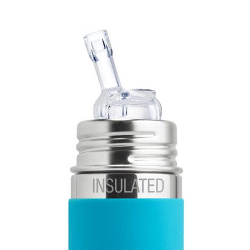 Termobutelka ze słomką i błękitną osłonką 260 ml, Pura Kiki