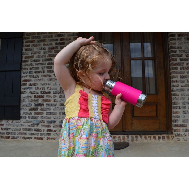 Termobutelka ze słomką i błękitną osłonką 260 ml, Pura Kiki