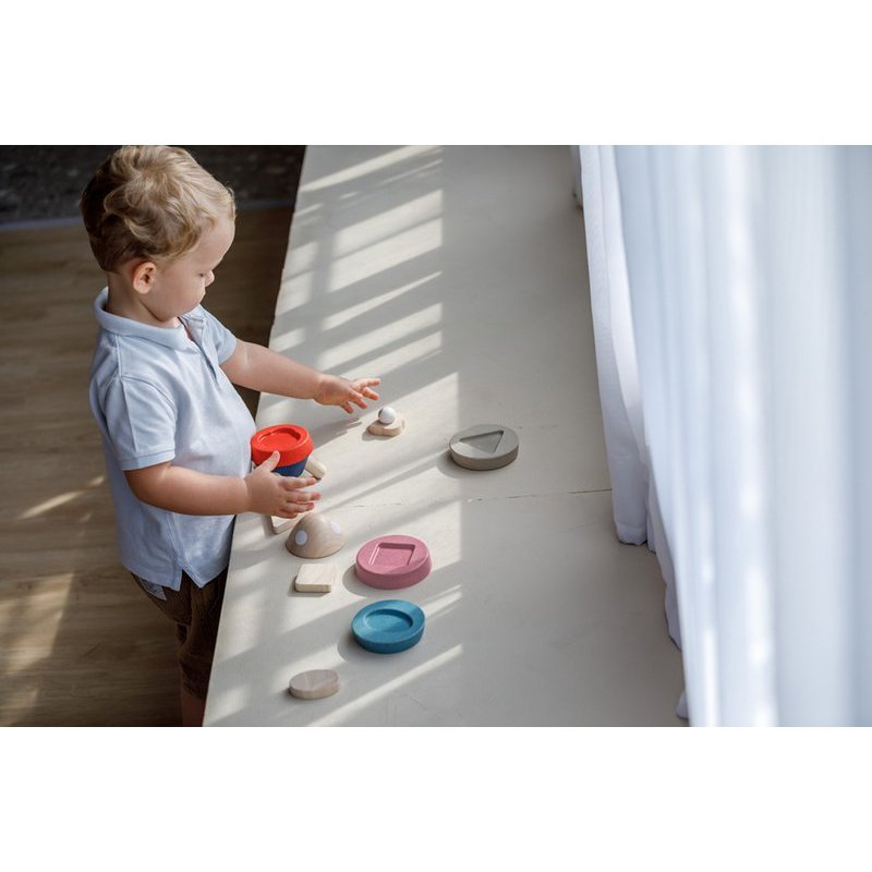 Plan Toys - Układanka rakieta - barwy sadu