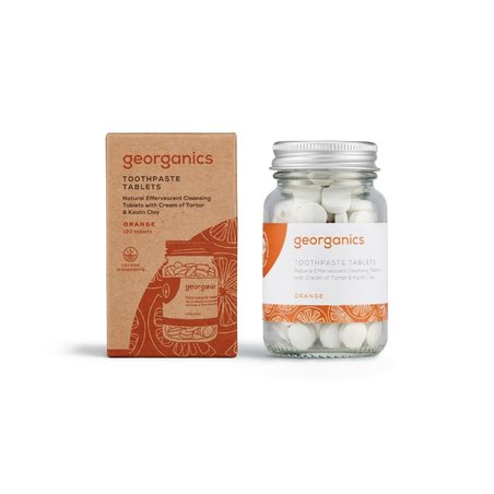 Georganics, Naturalne tabletki do mycia zębów, Orange, 120 tabletek GEORGANICS