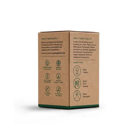Georganics, Naturalne tabletki do mycia zębów, Spearmint, 120 tabletek GEORGANICS