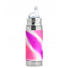 Termobutelka z ustnikiem niekapkiem 260 ml, różowa swirl, Pura Kiki Termobutelka z ustnikiem niekapkiem 260 ml, różowa swirl, Pura Kiki