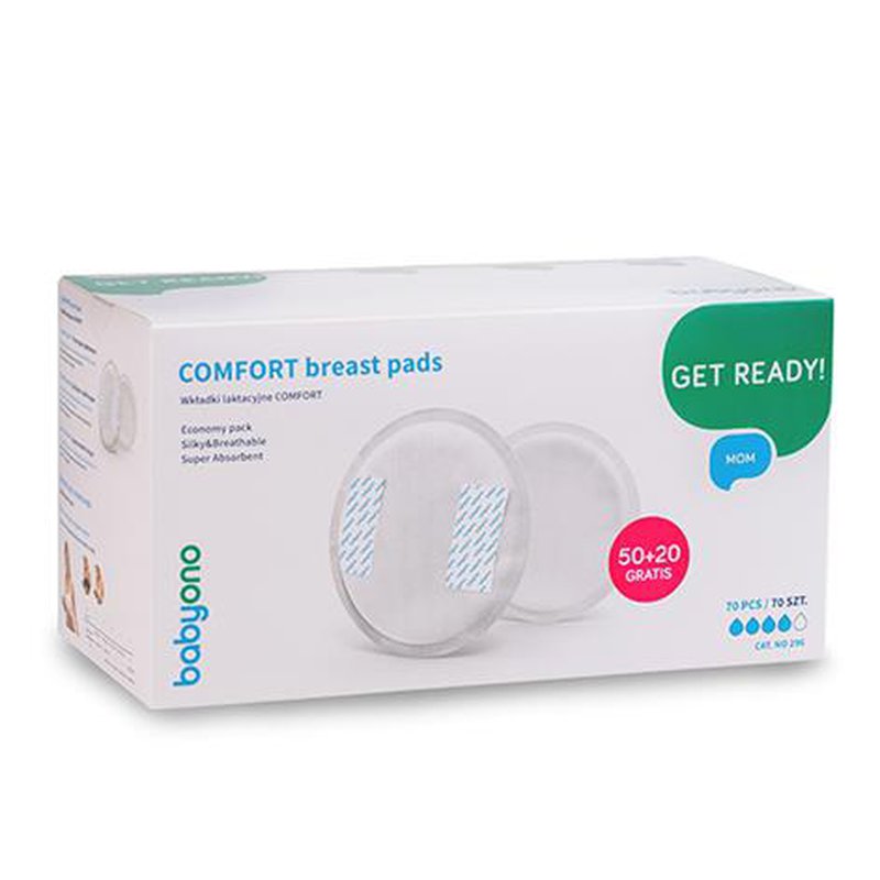 BABYONO - 296 Wkładki laktacyjne COMFORT 50+20szt GRATIS