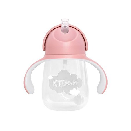 KIDodo - Bidon z Obciążoną Słomką, Różowy, 260 ml,  6m+