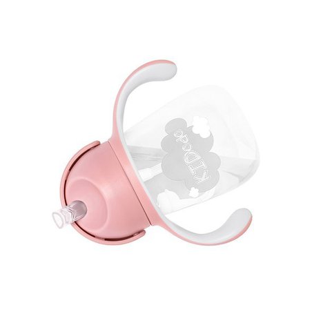 KIDodo - Bidon z Obciążoną Słomką, Różowy, 260 ml,  6m+