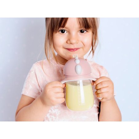 KIDodo - Bidon z Obciążoną Słomką, Różowy, 260 ml,  6m+