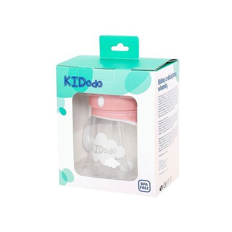 KIDodo - Bidon z Obciążoną Słomką, Różowy, 260 ml,  6m+