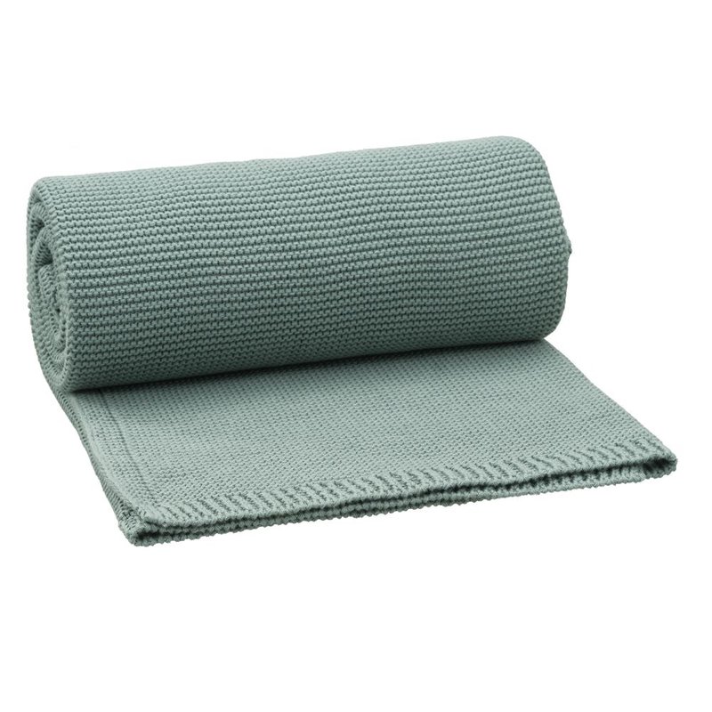 Fresk Tkany kocyk z bawełny organicznej 80 x 100 cm Uni Chinoise green FRESK