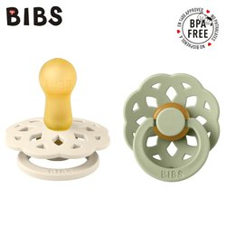 BIBS BOHEME 2-PACK IVORY & SAGE M Smoczek Uspokajający kauczuk Hevea