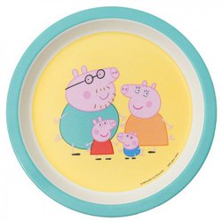 Talerzyk deserowy fi 18 cm, Świnka Peppa, żółty | Petit Jour Paris®