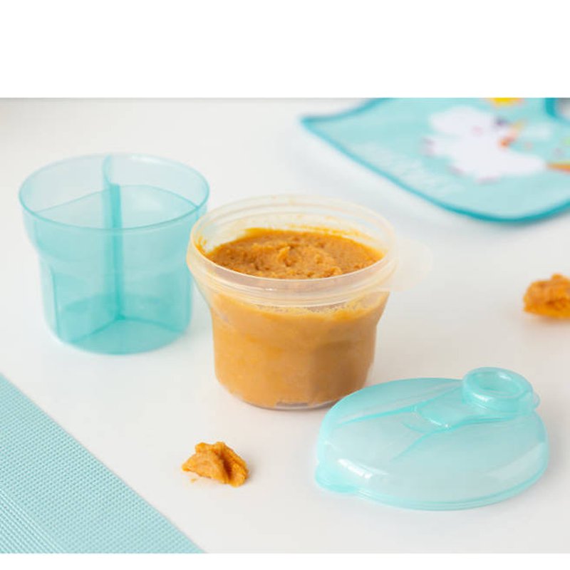 POLSKA - Trójdzielny pojemnik na mleko w proszku, niebieski, Kiokids