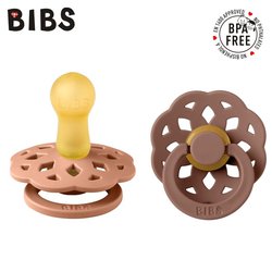 BIBS BOHEME 2-PACK PEACH & WOODCHUCK M Smoczek Uspokajający kauczuk Hevea