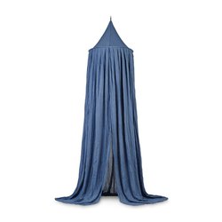 Jollein - Baby & Kids - Jollein - Moskitiera baldachimowa nad łóżeczko niemowlęce Vintage JEANS BLUE 245 cm