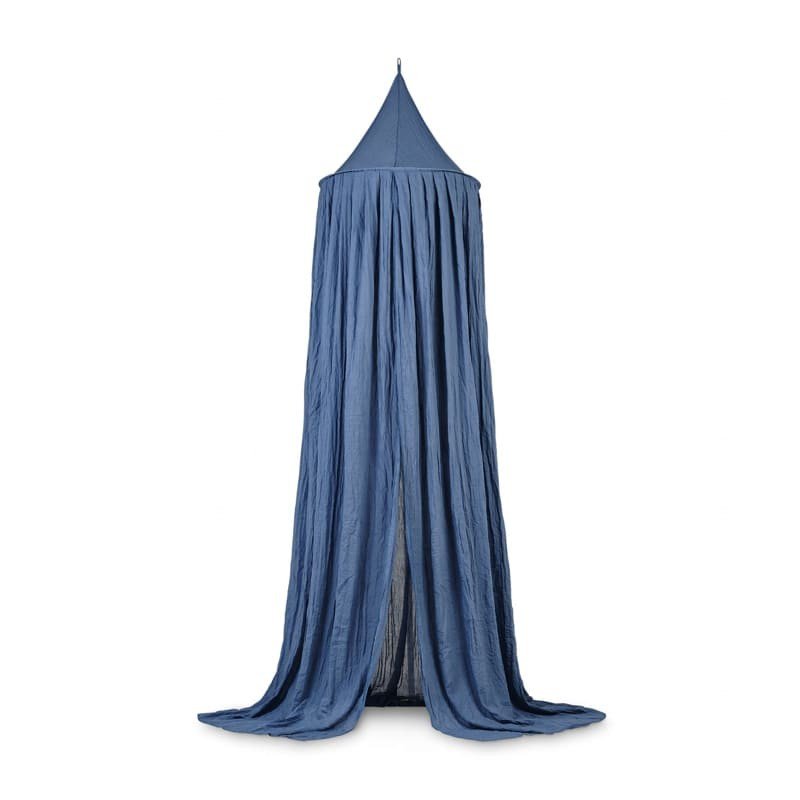 Jollein - Baby & Kids - Jollein - Moskitiera baldachimowa nad łóżeczko niemowlęce Vintage JEANS BLUE 245 cm