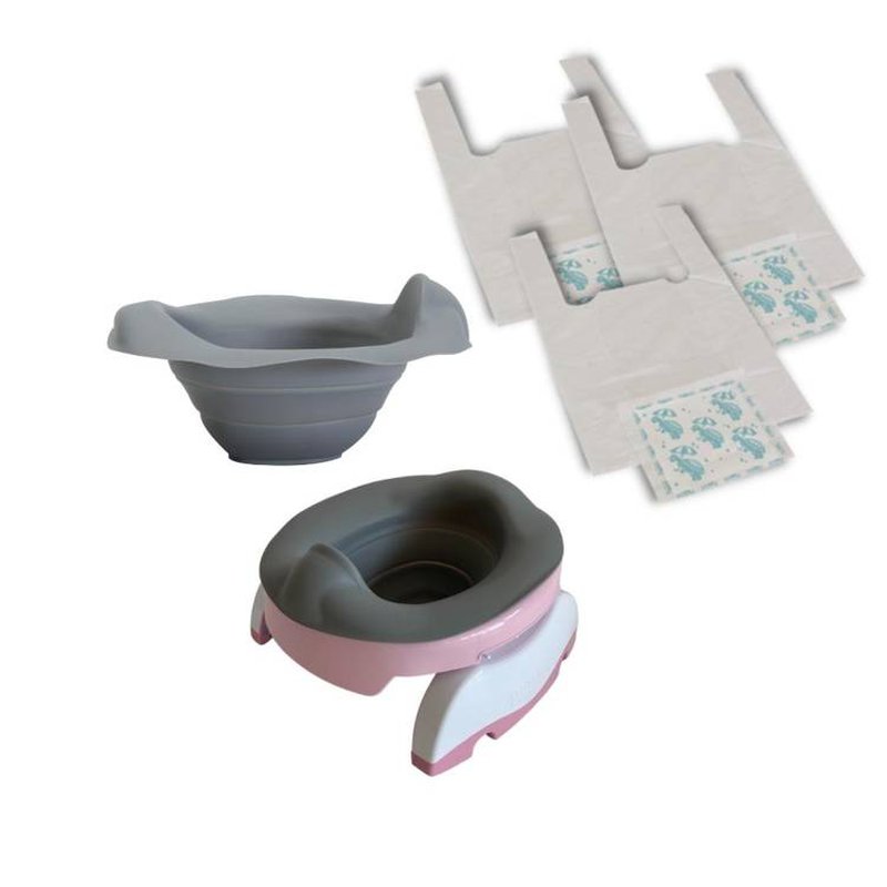 Nocnik Potette Plus: Zestaw wielofunkcyjny z akcesoriami, różowo-biały, Potette Plus POTETTE PLUS