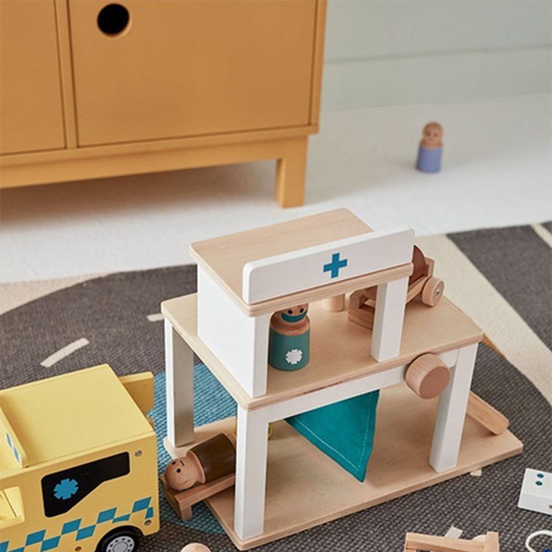 Kids Concept Aiden Drewniana Zabawka Szpital z Figurkami