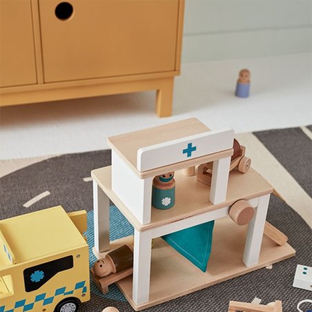Kids Concept Aiden Drewniana Zabawka Szpital z Figurkami