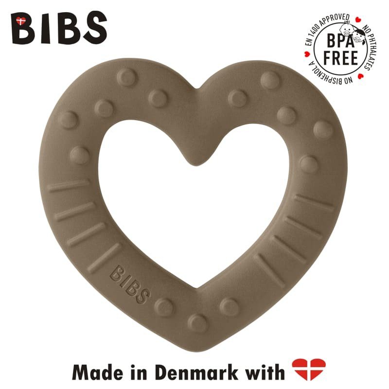 BIBS BABY BITIE HEART Dark Oak gryzak dla niemowlaka