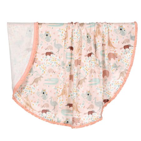 LA MILLOU - BAMBOO ROUND SWADDLE - KING SIZE - DUNDEE & FRIENDS PINK
