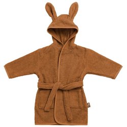 Jollein - Baby & Kids - Jollein - Szlafroczek kąpielowy RABBIT z kapturem 85 x 75 cm FROTTE CARAMEL