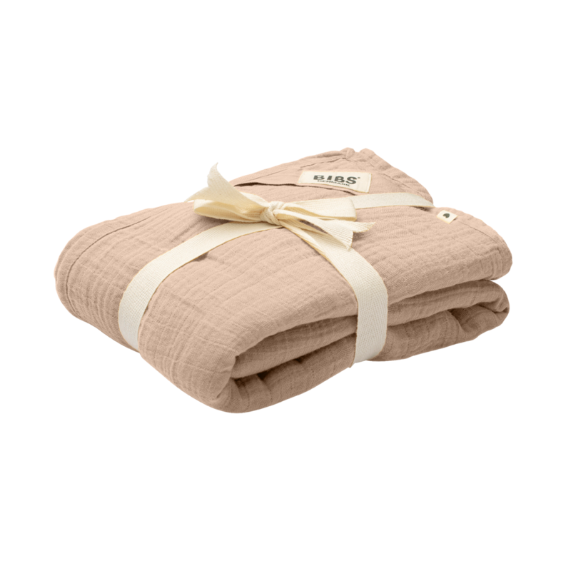 BIBS Kocyk letni 100% GOTS organic cotton 120 x 120 Blush