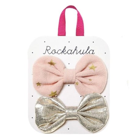 Rockahula Kids - 2 spinki do włosów Scattered Stars Bow Pink
