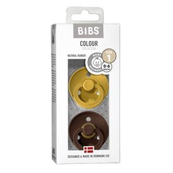 BIBS 2-PACK MUSTARD & MOCHA S Smoczek uspokajający kauczuk Hevea