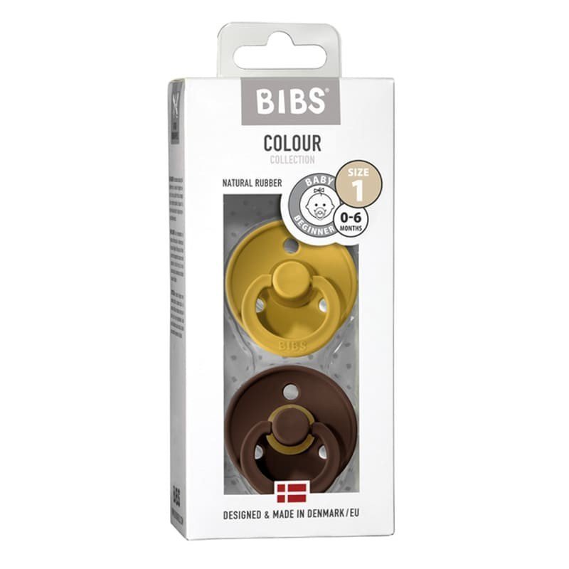 BIBS 2-PACK MUSTARD & MOCHA S Smoczek uspokajający kauczuk Hevea