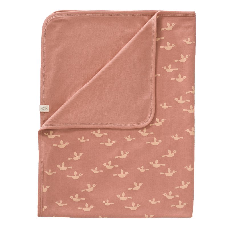 Fresk Kocyk z bawełny organicznej 80 x 100 cm Ptaszki FRESK