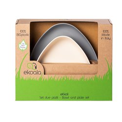 eKoala Miseczka i Talerzyk Grey BIOplastik