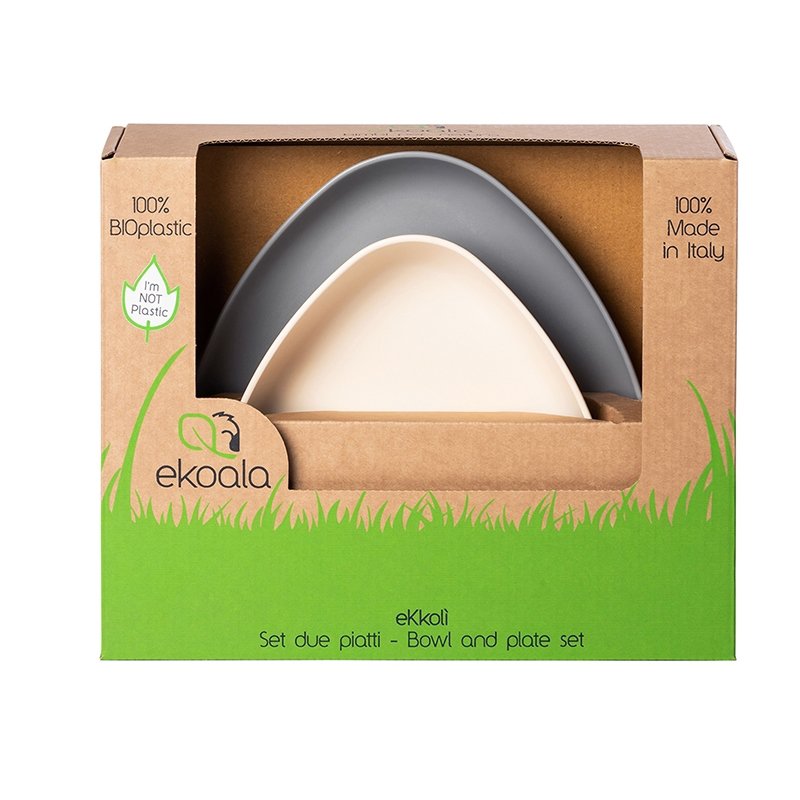 eKoala Miseczka i Talerzyk Grey BIOplastik
