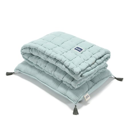 LA MILLOU - BISCUIT COLLECTION – KOMPLET PIKOWANEJ POŚCIELI "L" 100 % COTTON MUSLIN - MINT LA MILLOU - BISCUIT COLLECTION – KOMPLET PIKOWANEJ POŚCIELI "L" 100 % COTTON MUSLIN - MINT