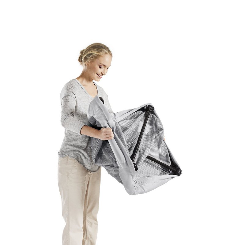 BABYBJORN - łóżeczko turystyczne LIGHT - srebrny + prześcieradło