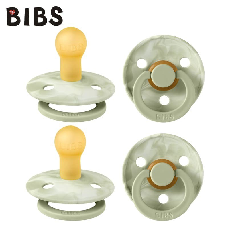 BIBS TIE DIY COLLECTION 2-PACK SAGE IVORY & SAGE IVORY S Smoczek Uspokajający kauczuk Hevea