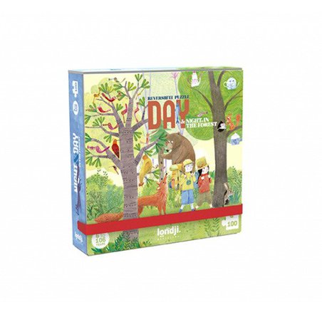 Dwustronne puzzle dla dzieci, Kieszonkowa wersja Dzień i Noc | Londji®
