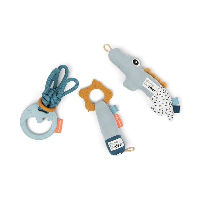 Done by Deer Zestaw Prezentowy z Grzechotkami Blue