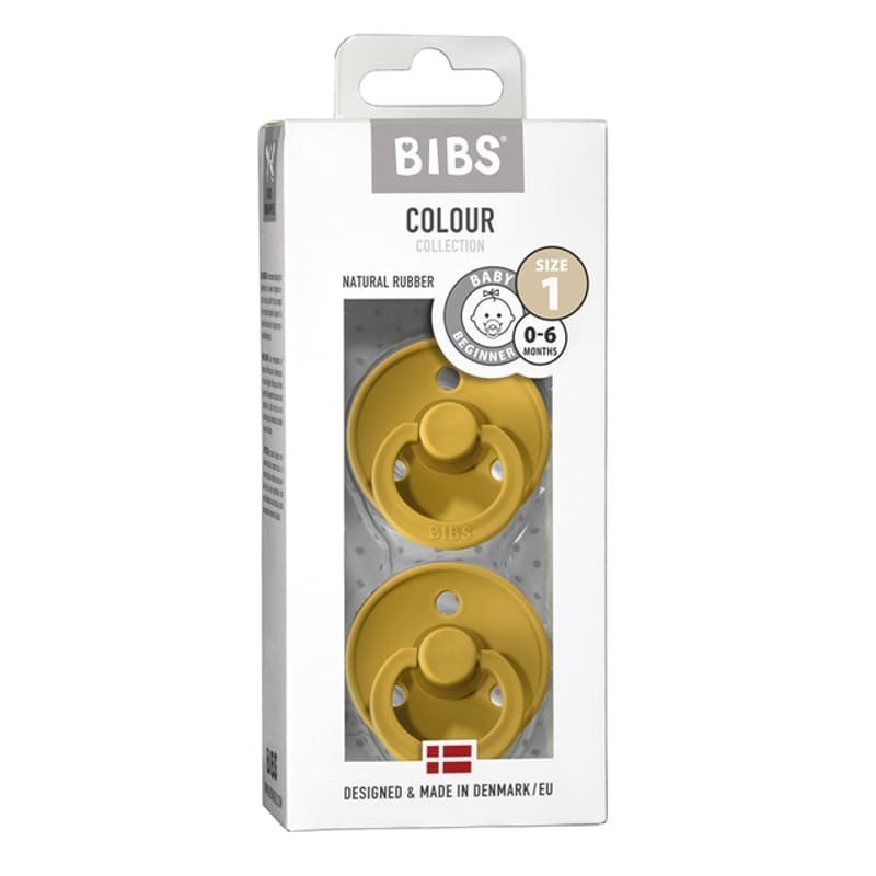 BIBS DUO COLOUR MUSTARD S Smoczek uspokajający kauczuk Hevea