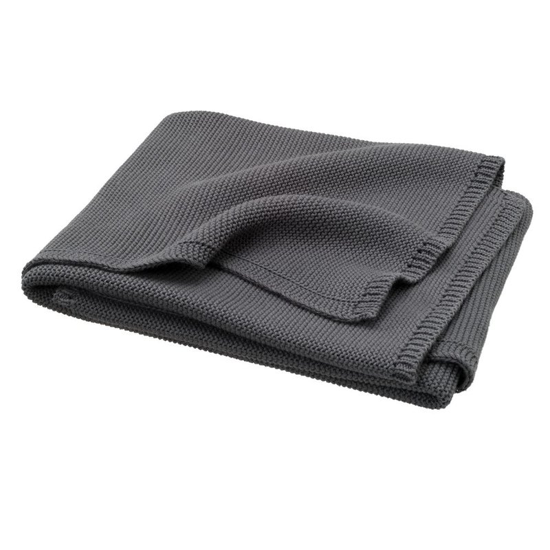 Fresk Tkany kocyk z bawełny organicznej 80 x 100 cm Uni Dark grey FRESK