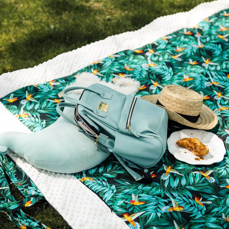 LA MILLOU - KOC PICNIC Z KIESZONKĄ, MATA DO ZABAWY XL - BY WHATANNAWEARS – FLY ME TO THE MOON SKY - GREY