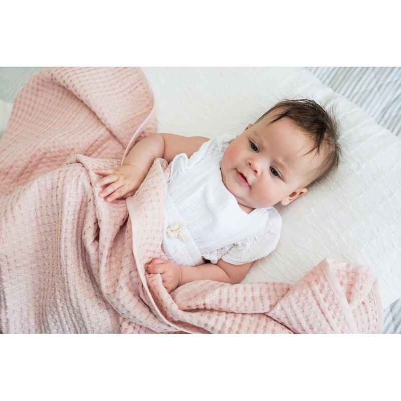 Lulujo Kocyk Wafelkowy Bawełniany Ballet Slipper