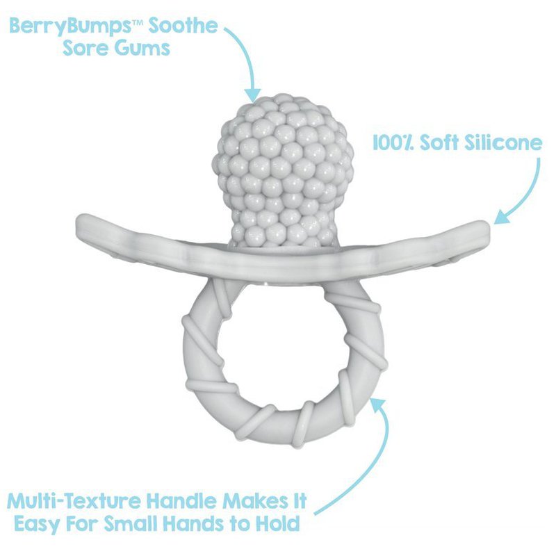 Gryzak 2 szt., Soczysta Malina, niebieski i szary, RaZbaby RAZBABY