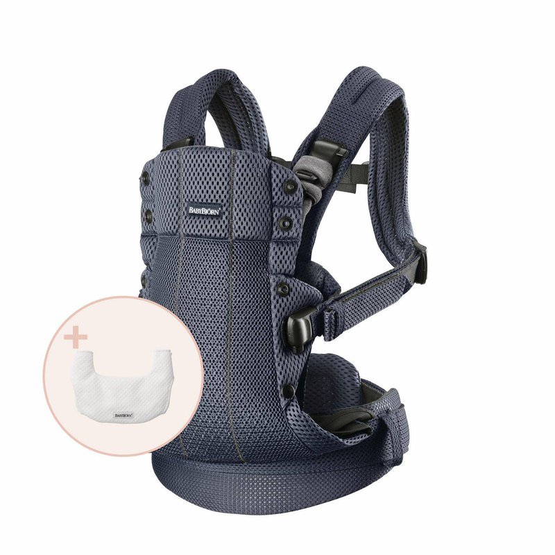 BABYBJORN - nosidełko Harmony 3D Mesh, Antracyt + śliniaczek do nosidełka Harmony