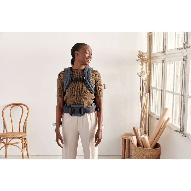 BABYBJORN - nosidełko Harmony 3D Mesh, Antracyt + śliniaczek do nosidełka Harmony