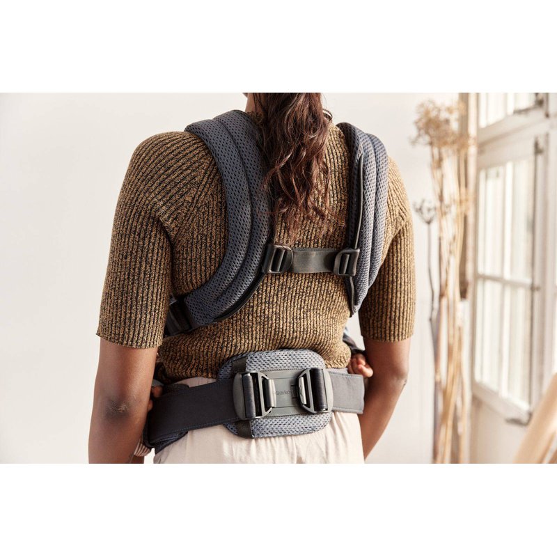 BABYBJORN - nosidełko Harmony 3D Mesh, Antracyt + śliniaczek do nosidełka Harmony