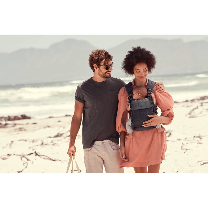 BABYBJORN - nosidełko Harmony 3D Mesh, Antracyt + śliniaczek do nosidełka Harmony