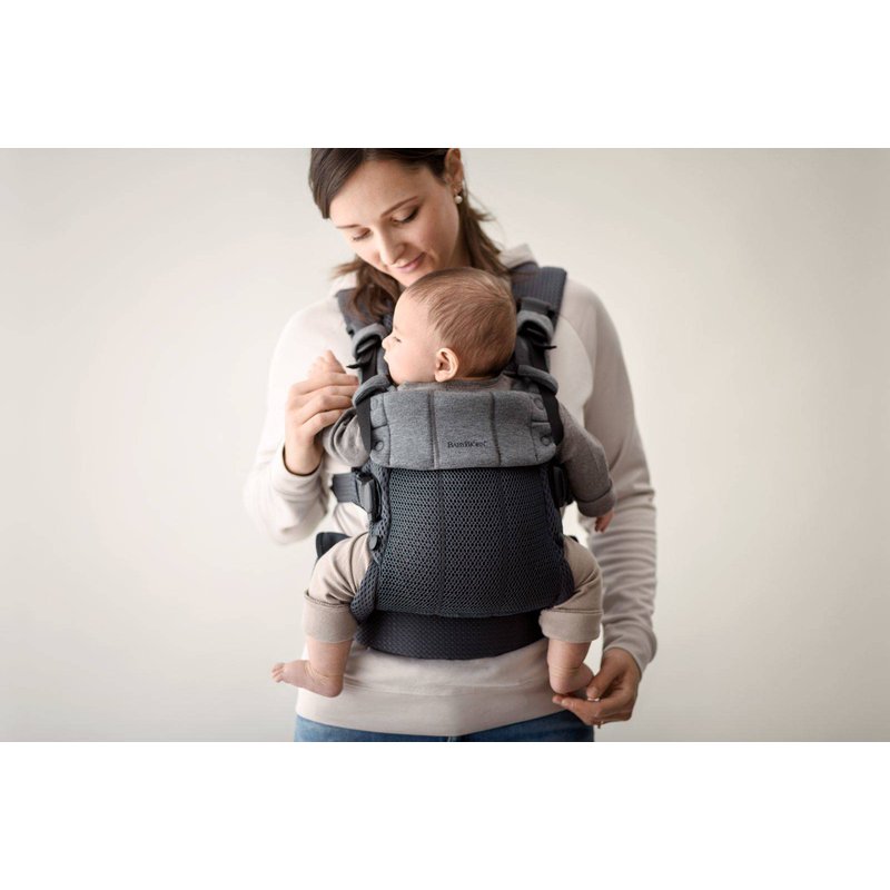 BABYBJORN - nosidełko Harmony 3D Mesh, Antracyt + śliniaczek do nosidełka Harmony