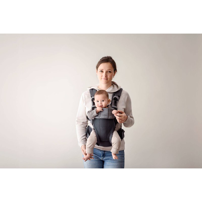 BABYBJORN - nosidełko Harmony 3D Mesh, Antracyt + śliniaczek do nosidełka Harmony