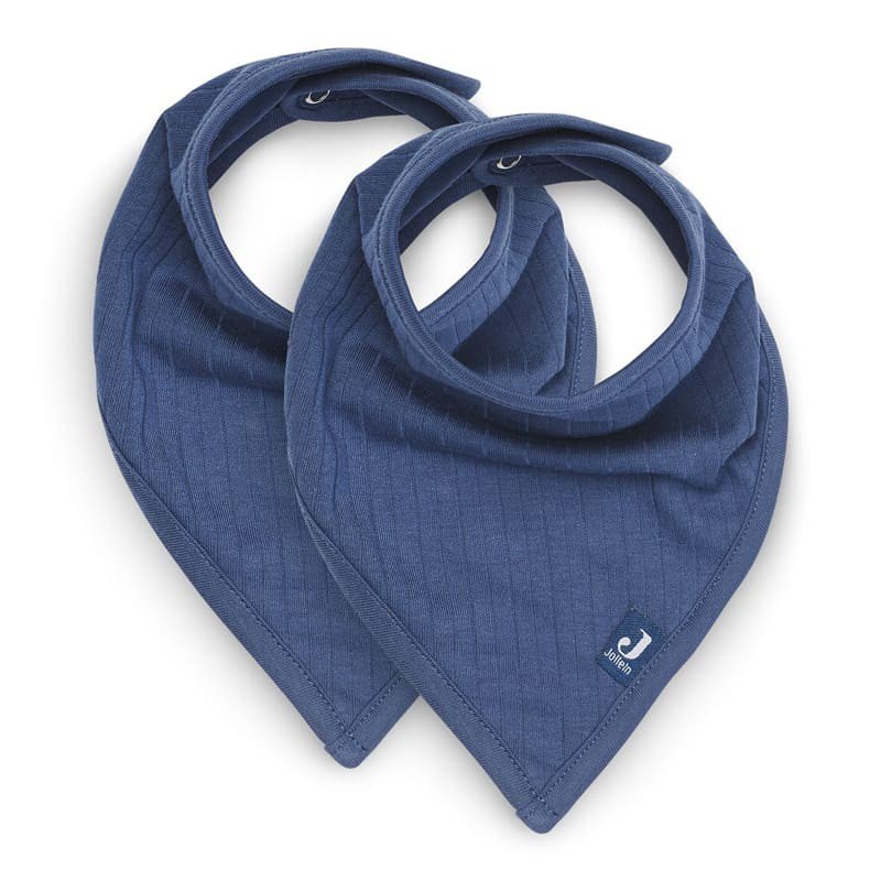 Jollein - Baby & Kids - Jollein - 2 śliniaki bandany Basic Stripe Jeans Blue