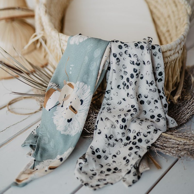 LA MILLOU - 2 PACK PIELUSZKA 100% BAMBOO MUŚLIN - FRENCH RIVIERA BOY & RIVIERA WAVES